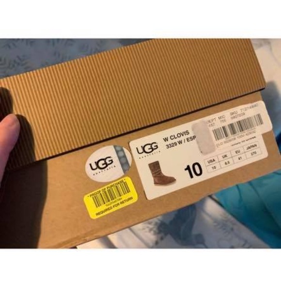 UGG boots tan cream with fur size 10 - Picture 6 of 8